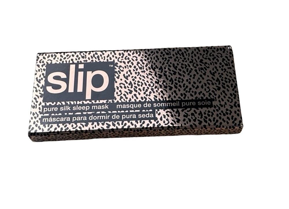Slip Pure Silk Sleep Mask Leopard Print Pink Black Eye Mask New In Box